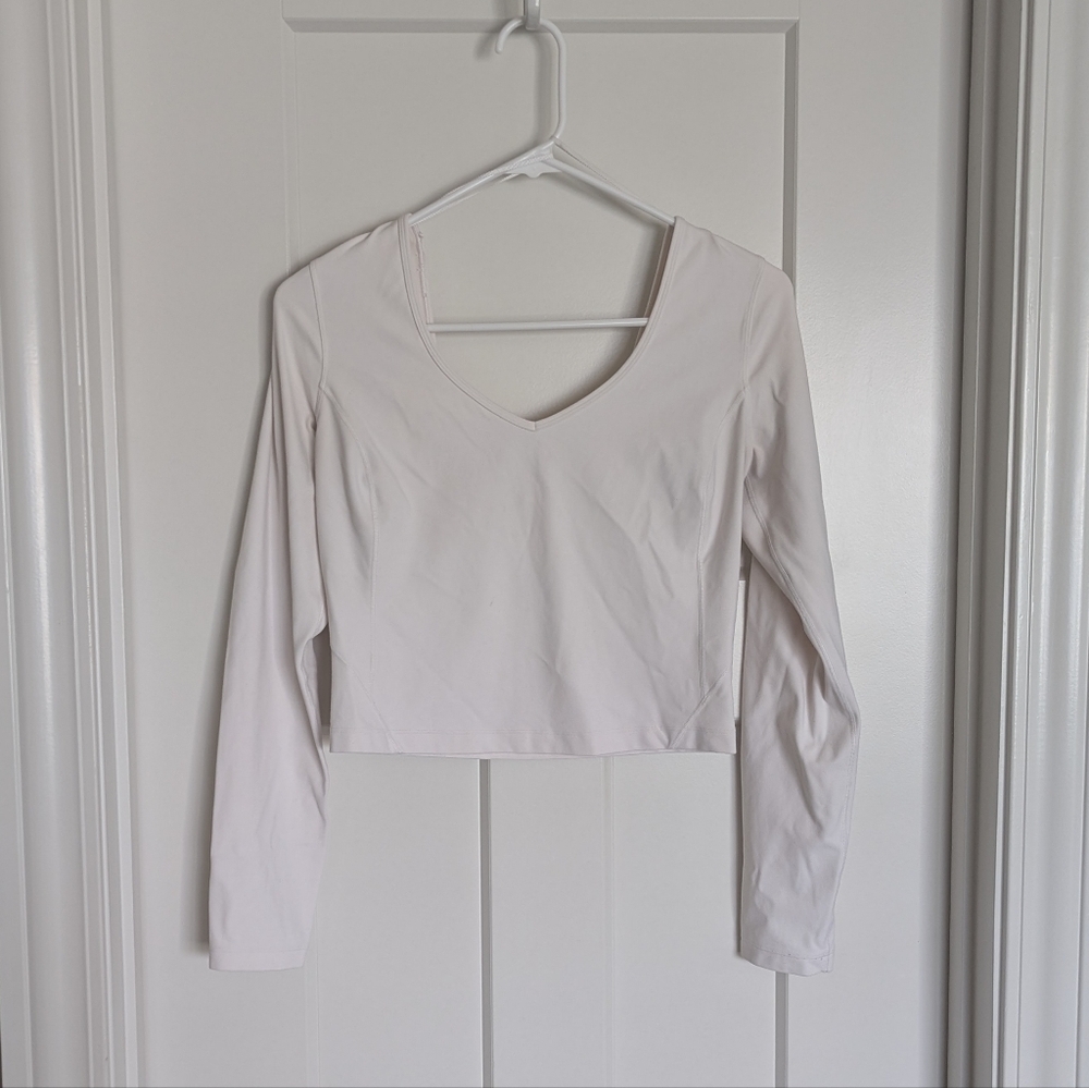 Lululemon Align Long Sleeve Cropped Top - White Sz 8